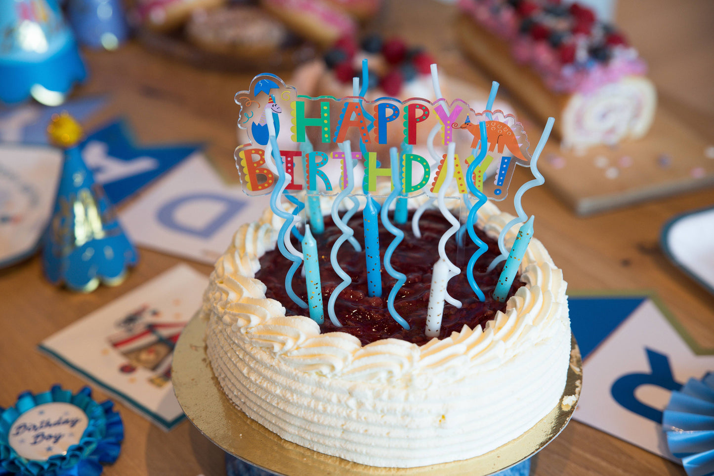 Blue Spiral 12 Candle Set