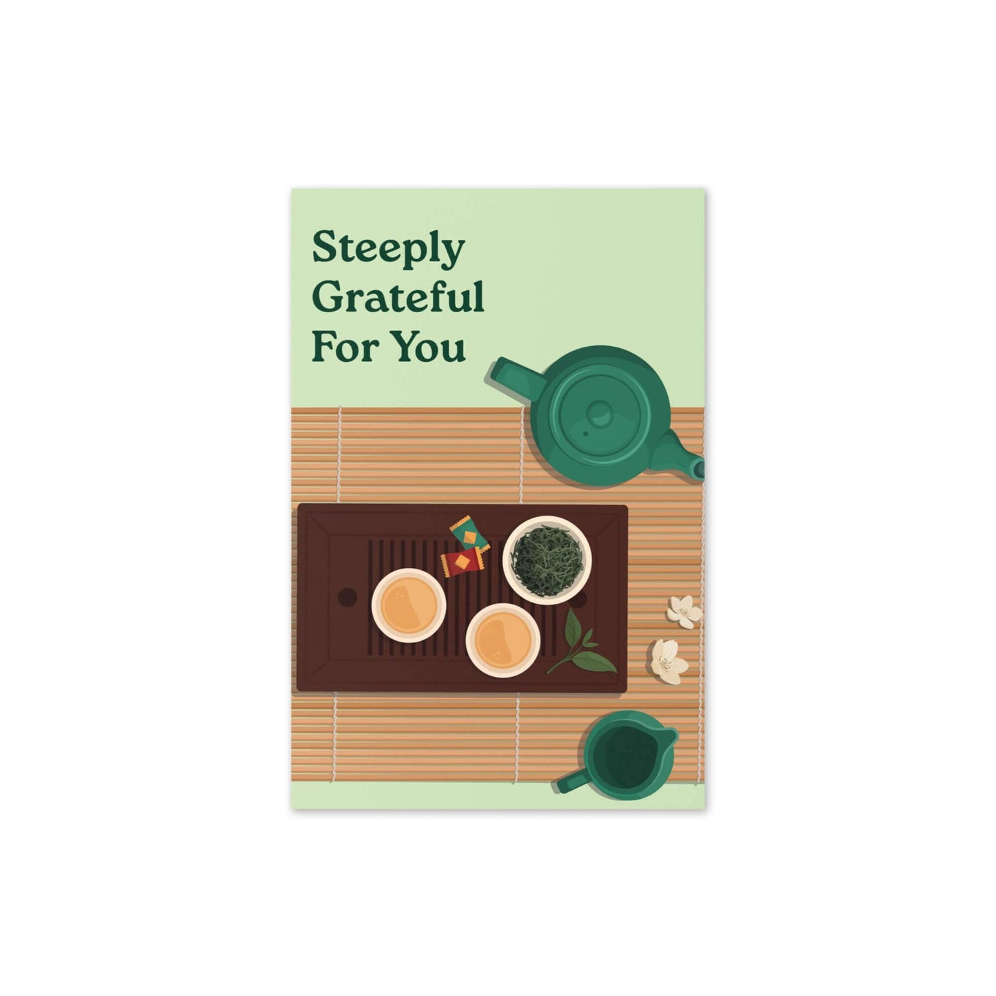 Steeply Grateful | Unique Chinese Gong Fu Tea Asian Greeting Card