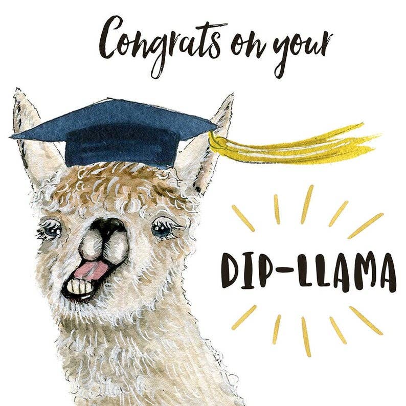 Diploma llama Grad - Funny Graduation Card