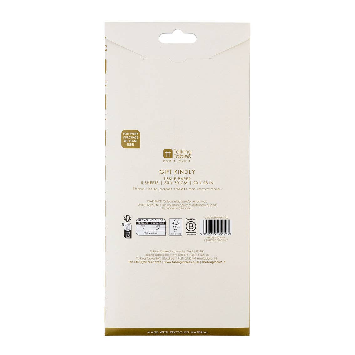 Gilded Tissue Paper - 5 Sheets