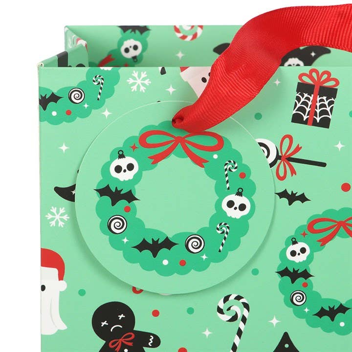 23cm Gothic Medium Gothic Merry Creepmas Print Gift Bag