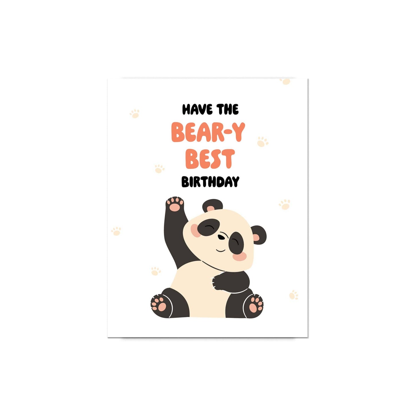 Bear-y Best Birthday Card | Cute Asian Chinese Panda Animal Funny Pun