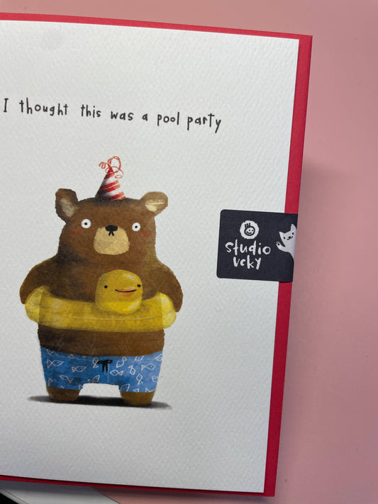 Greeting Card - Pool Party for Bear