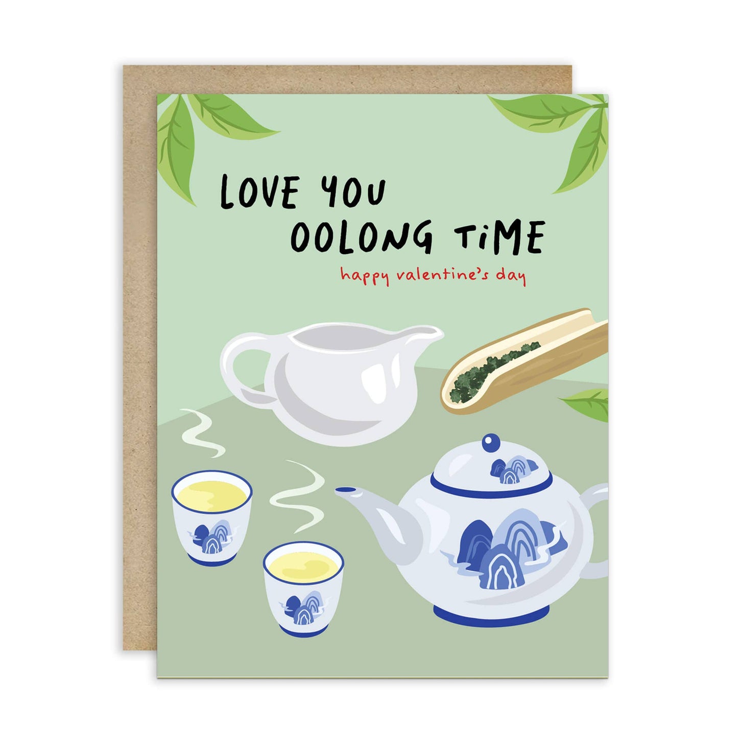 Love You Oolong Time Valentine's Day Card | Chinese Teapot