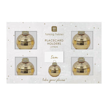 Load image into Gallery viewer, Gold Glass Disco Ball Place Card Holders | 6 Pack | Xmas |
