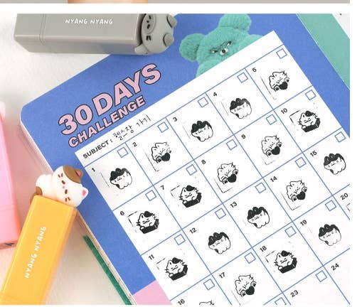 Nyangnyang Mini Stamp  Cute Cat-Themed Stamps