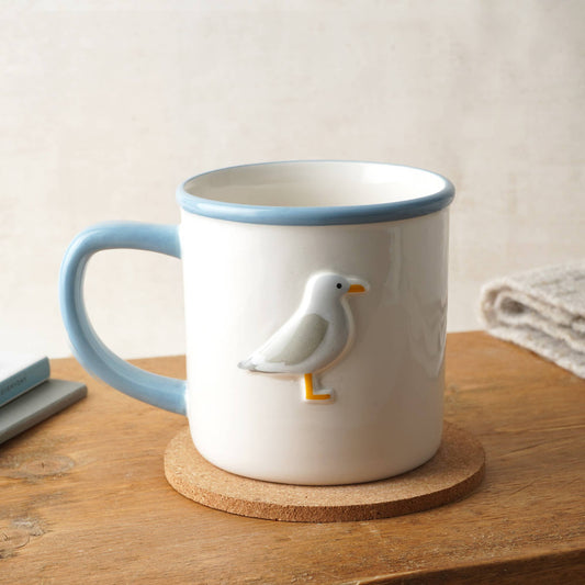 Coastal Living Seagull Stoneware Mug In Gift Box