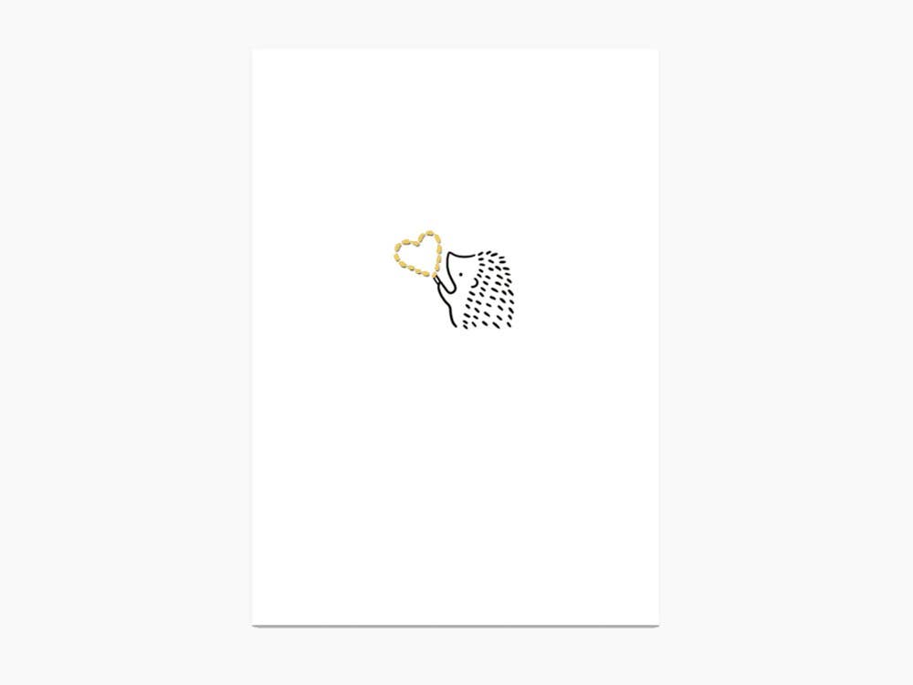 Gold Dotted Heart Postcard