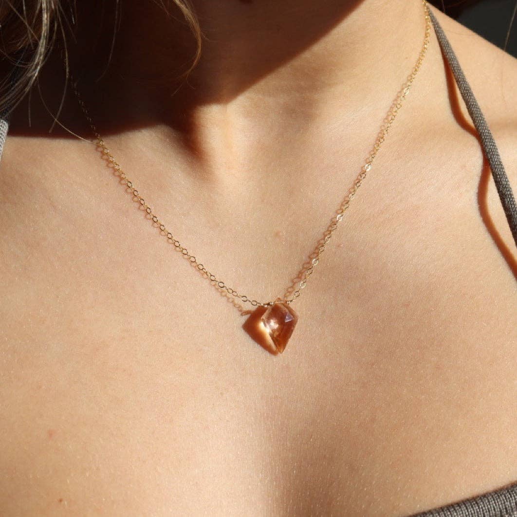 Champagne Quartz Necklace I Valentine's Day Jewelry