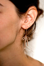 Load image into Gallery viewer, Bad to the Bow Earrings - Rose Gold Plated
