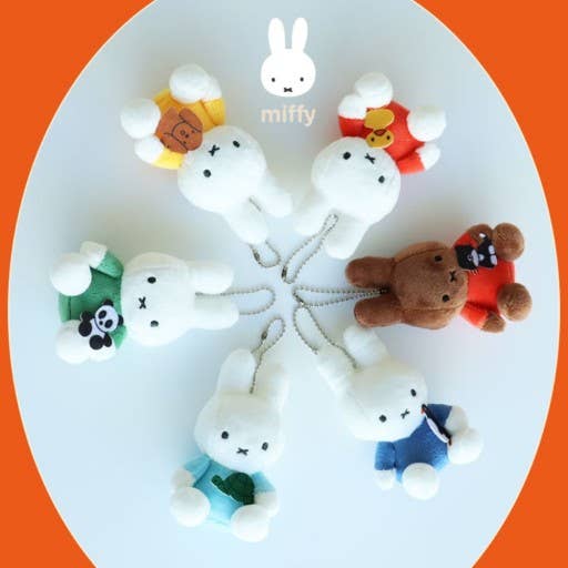 Limited Miffy Plush with lovely animal  Keychain Bag Charm