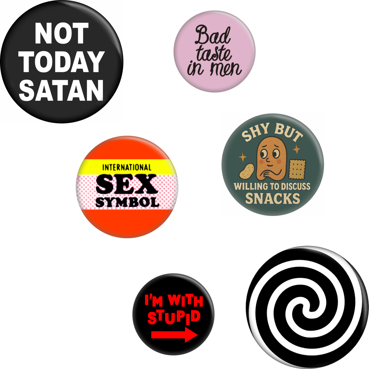 Funny Buttons Mix Humor Novelty Pop Culture