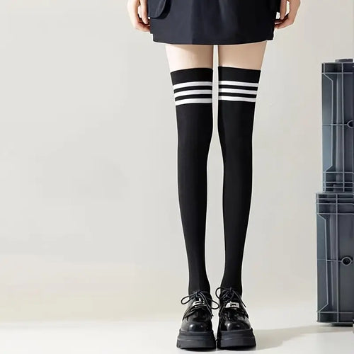 Black And White Striped Stockings - Front & Company: Gift Store