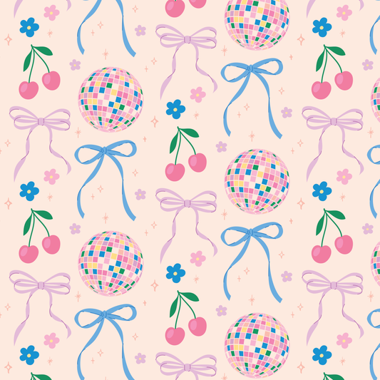 Disco Ball Bows Wrapping Paper - Roll of 3 Sheets