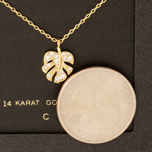 Load image into Gallery viewer, Secret Box Pave Mini Monstera Leaf Pendant Necklace
