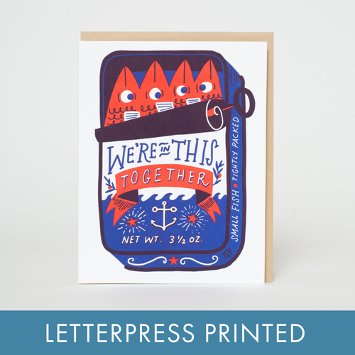 Sardines Friendship Letterpress Greeting Card by Hello!Lucky - Front & Company: Gift Store