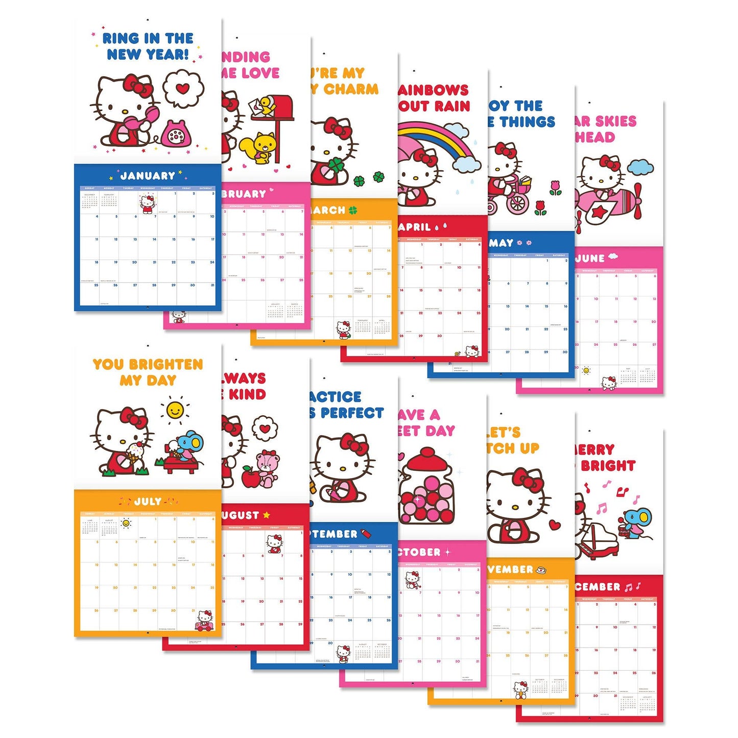 2026 Hello Kitty Playful Pink Calendar 12" x 12" Calendar