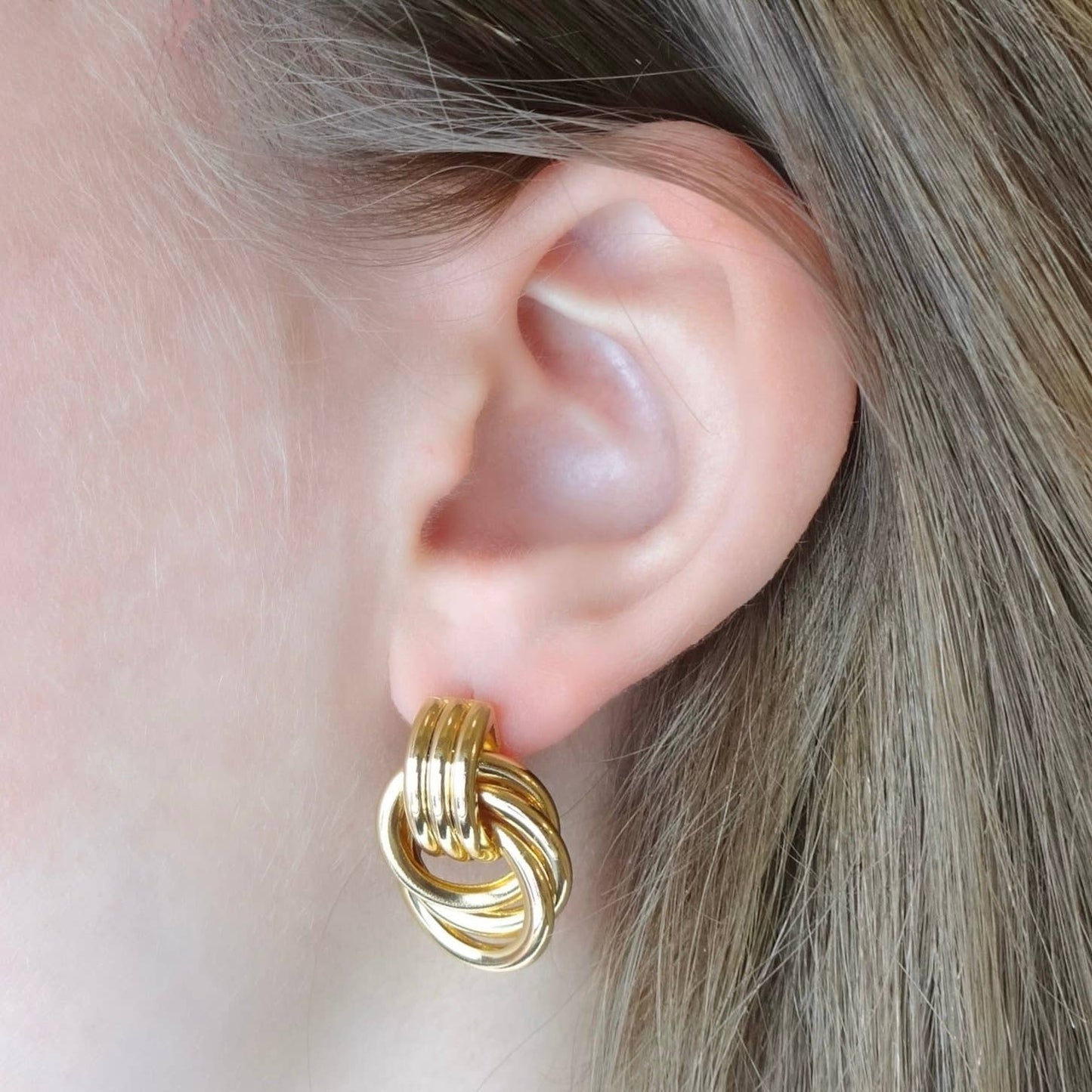 Dangling Triple Knot Stud Earrings
