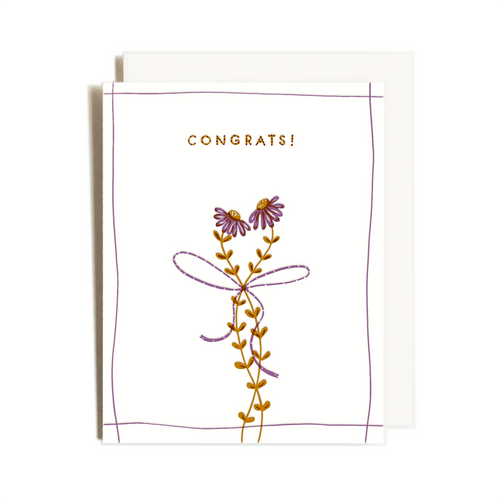 Congrats Flower Bow | Celebrate | Letterpress Card - Front & Company: Gift Store