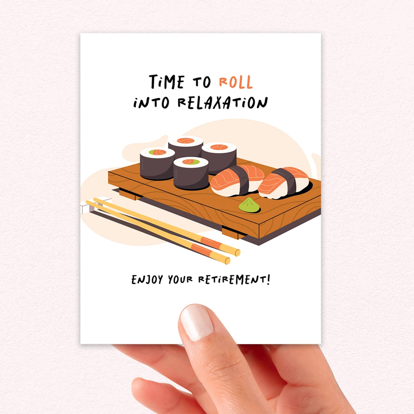 Time to Roll Funny Retirement Cards | Japanese Maki Sushi Nigiri Food Greetings