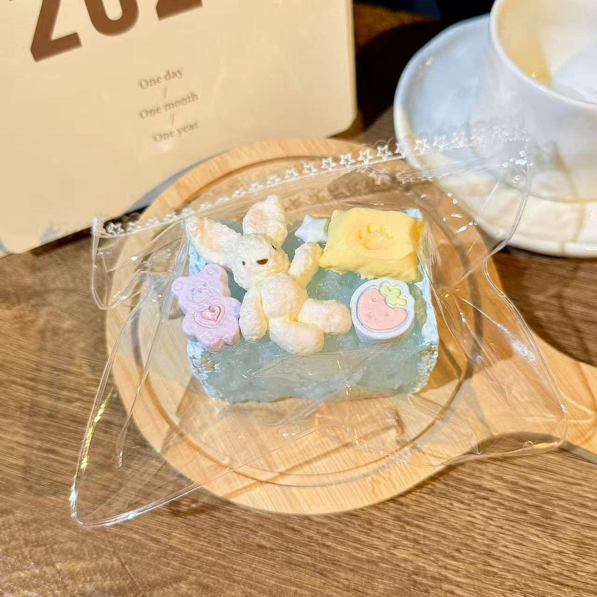 Blue Bunny Toast Taba Squishy