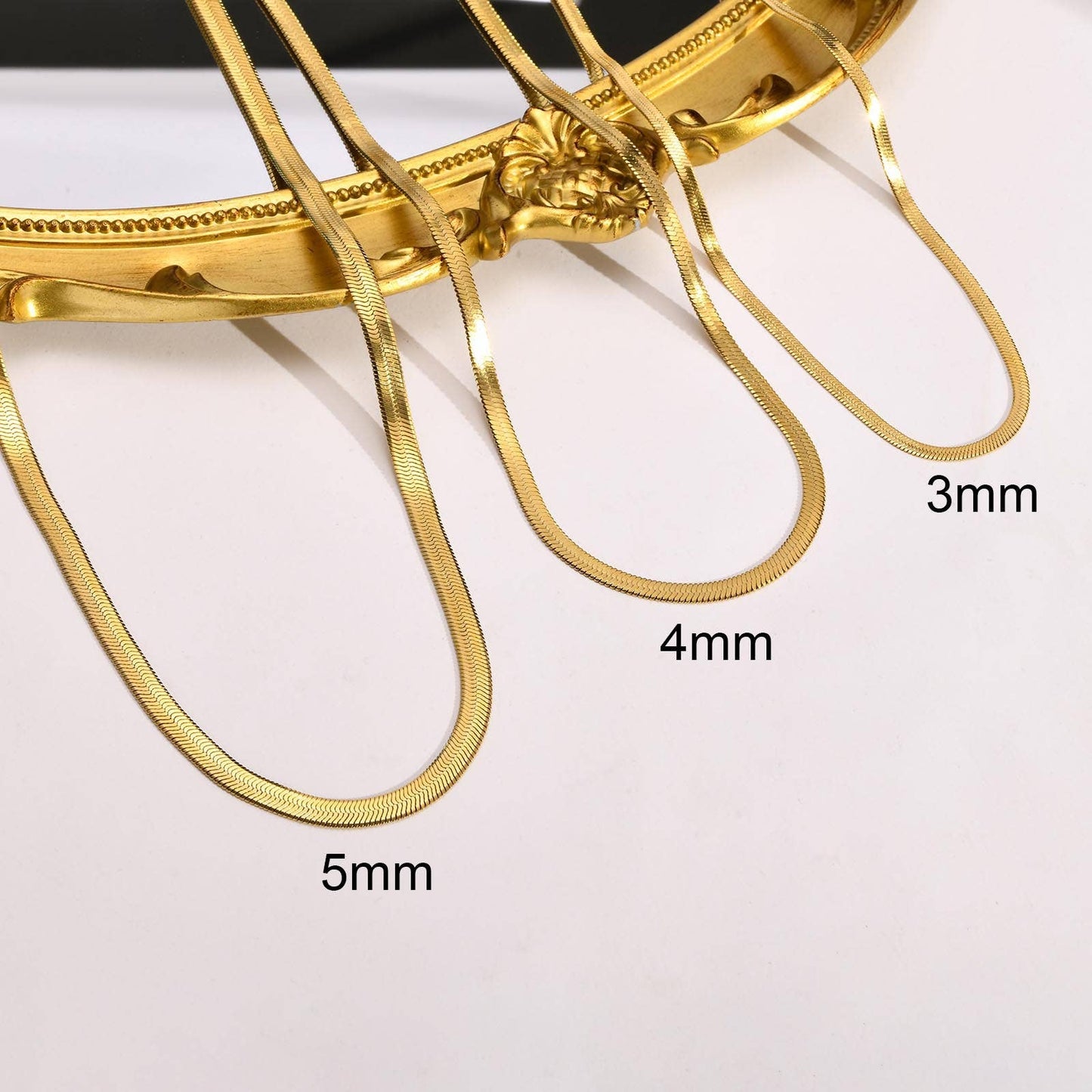 N021 herringbone necklace, herringbone gold necklace