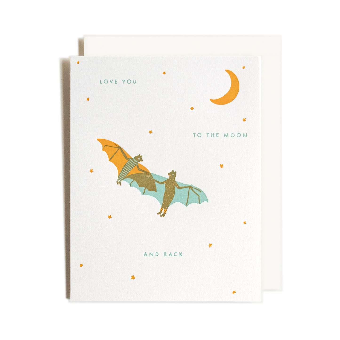Bats Moon | Love | Letterpress Card