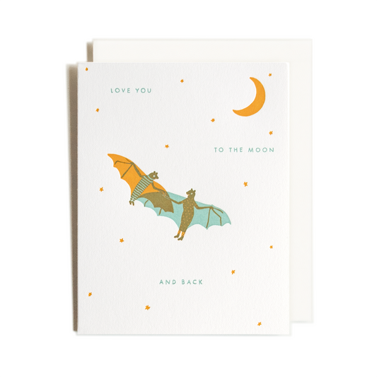 Bats Moon | Love | Letterpress Card