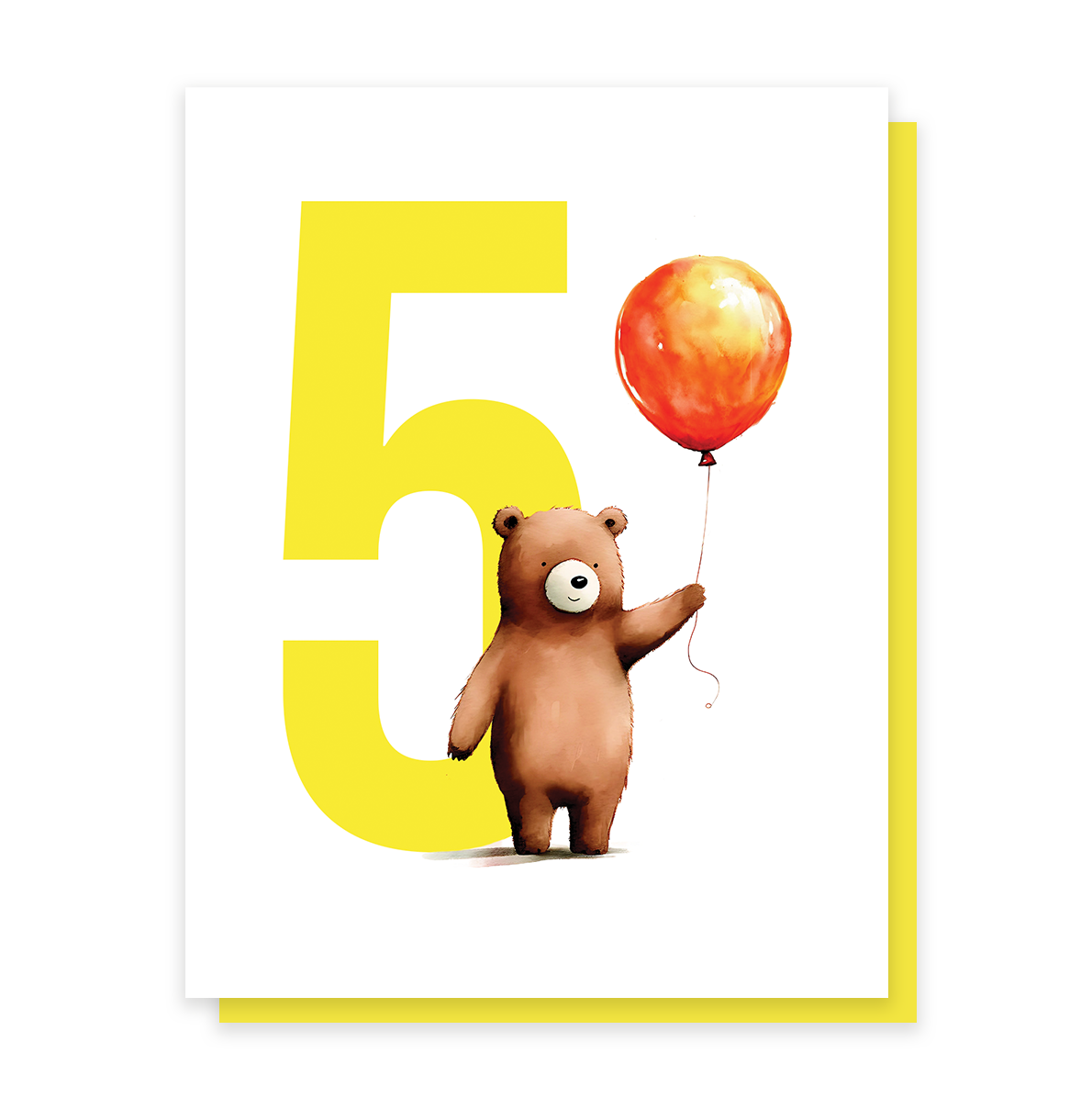 5th Birthday Bear, Cute 5th Birthday Greeting Card