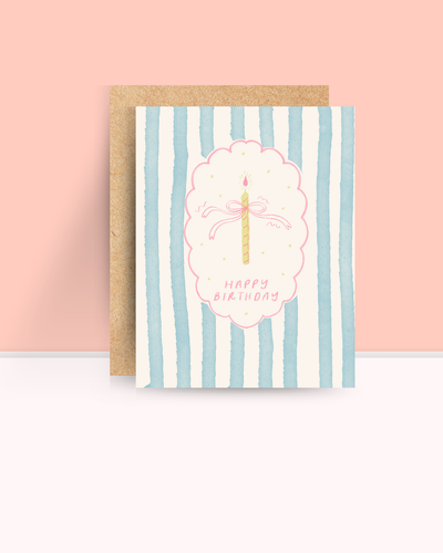 Blue Stripes Birthday Card - Front & Company: Gift Store