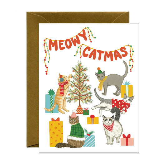 Merry Catmas Christmas Card *Foil Stamped*