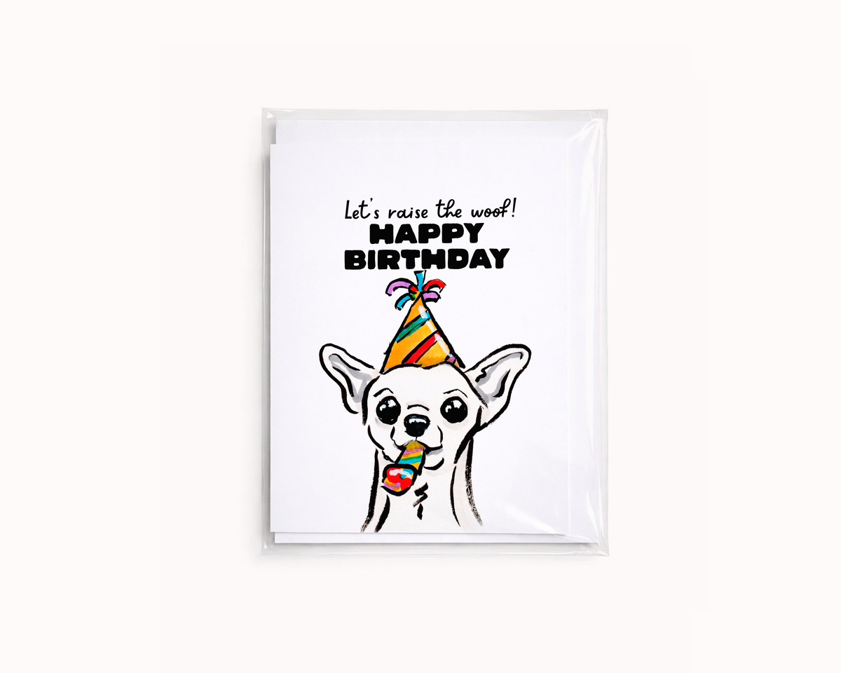 Raise the Woof -Dog Lover Funny Animal Birthday Card