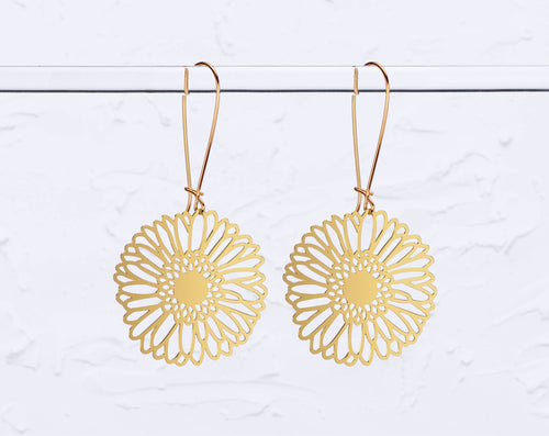 Gerber Daisy Flower Earrings - Front & Company: Gift Store