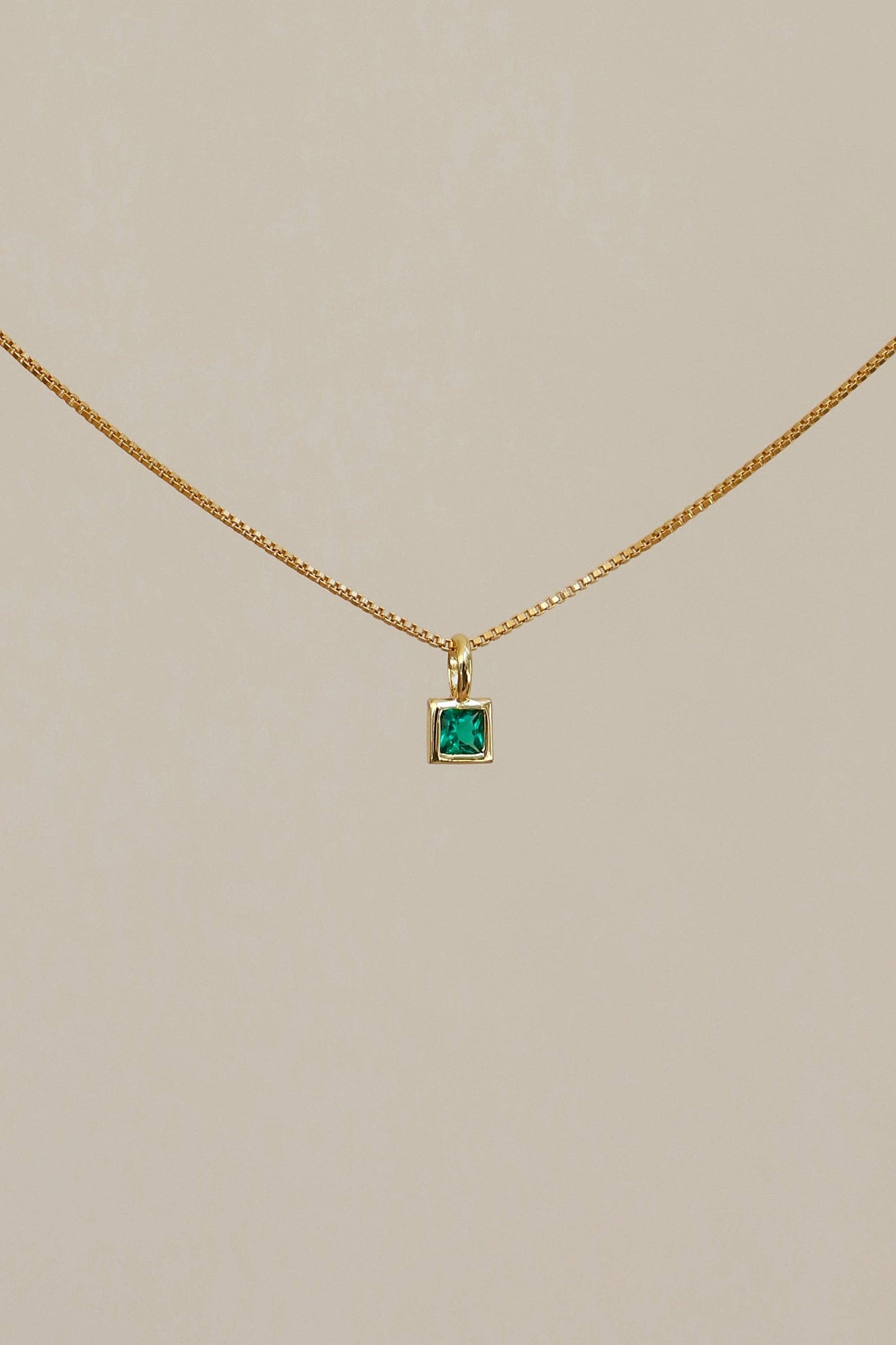 SQUARE BEZEL BIRTHSTONE CHARM