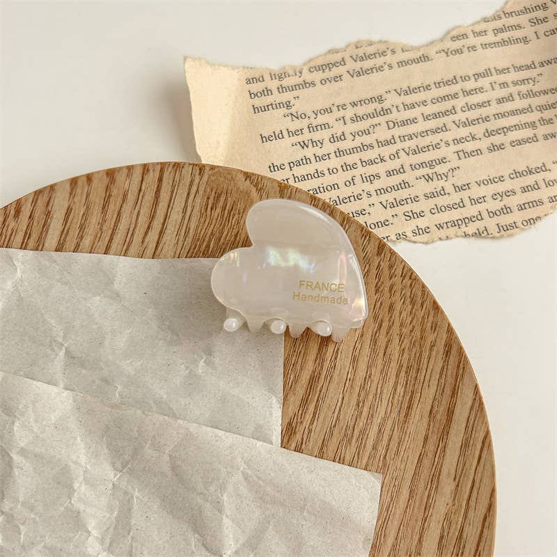 Chic Heart-Shaped Small Acetate Hair Claw Clips