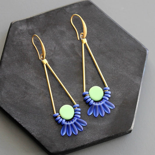 KYLE53 mint and cobalt earrings