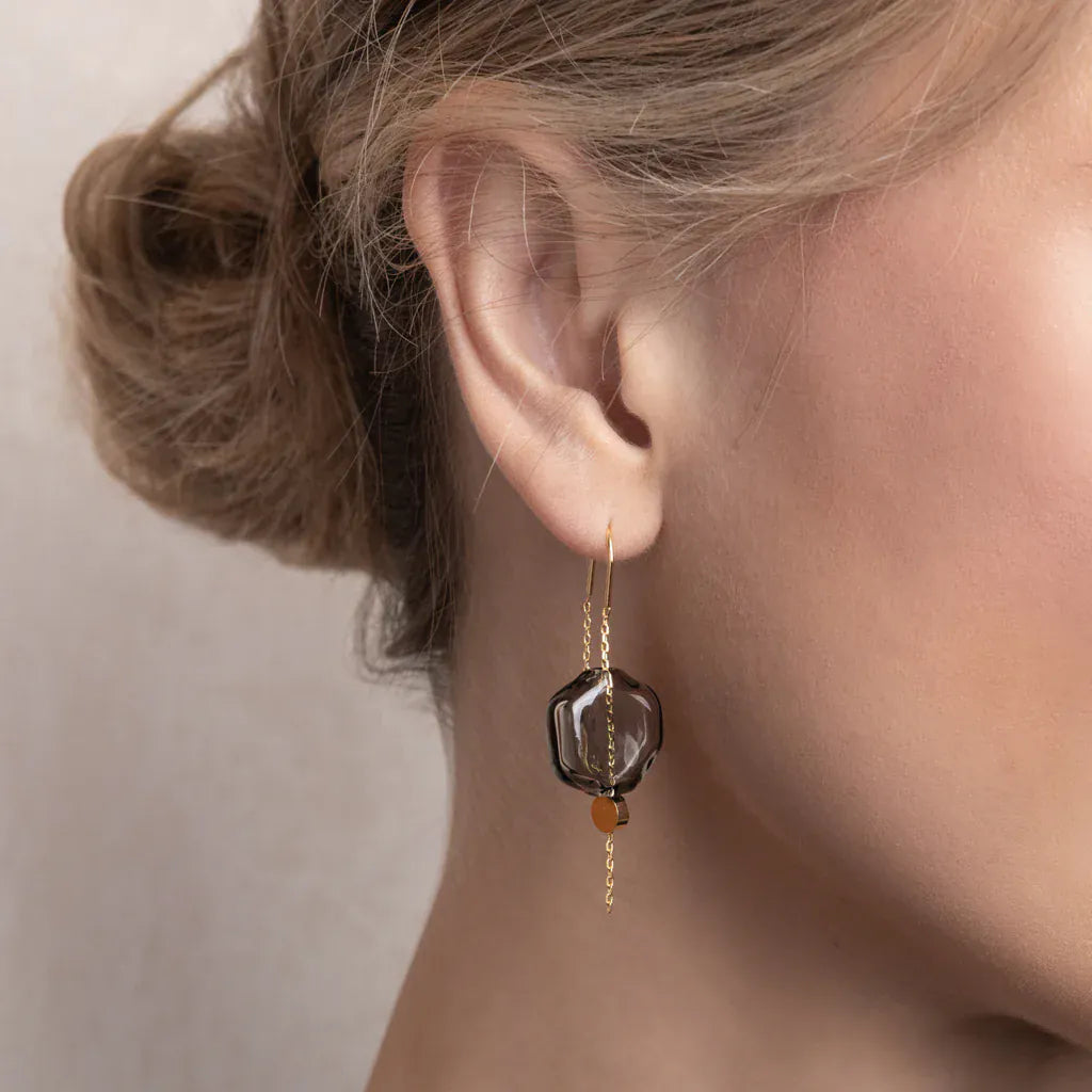 Refined Glass Organic Threader Smoke/Gold
