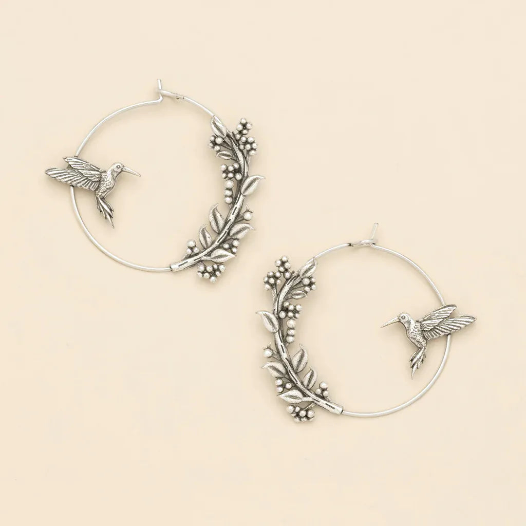 Refined Icon Hummingbird Hoop Silver