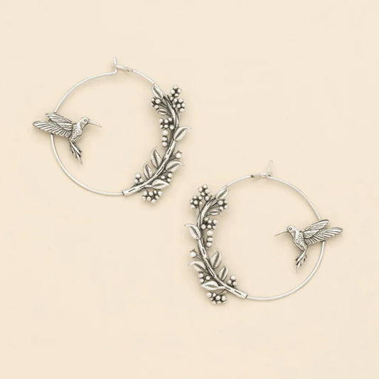 Refined Icon Hummingbird Hoop Silver
