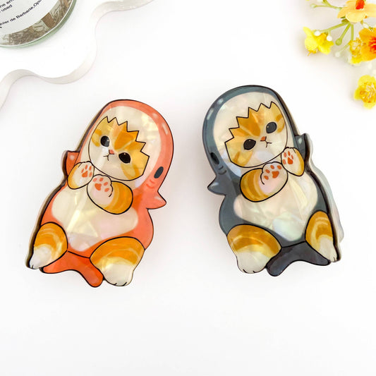 Adorable Shark Cat Acetate Hair Claw
