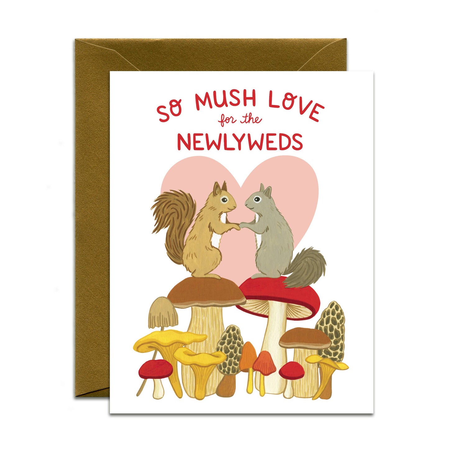 Squirrels Woodland Forest Mushrooms Wedding Card