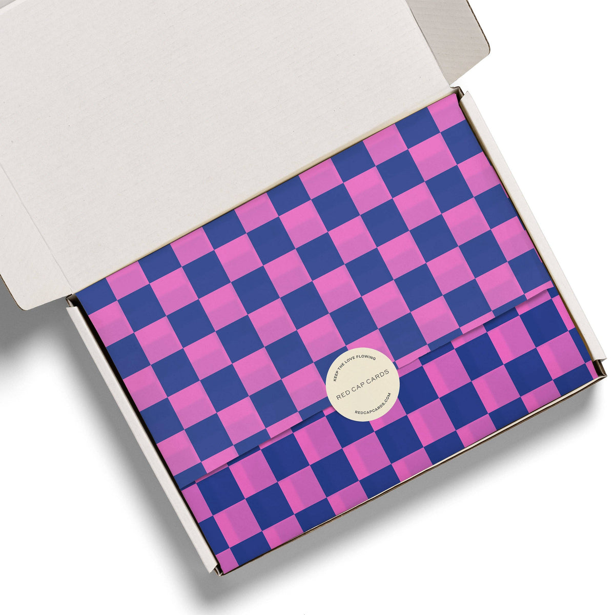 Blue and Pink Checkers tissue paper