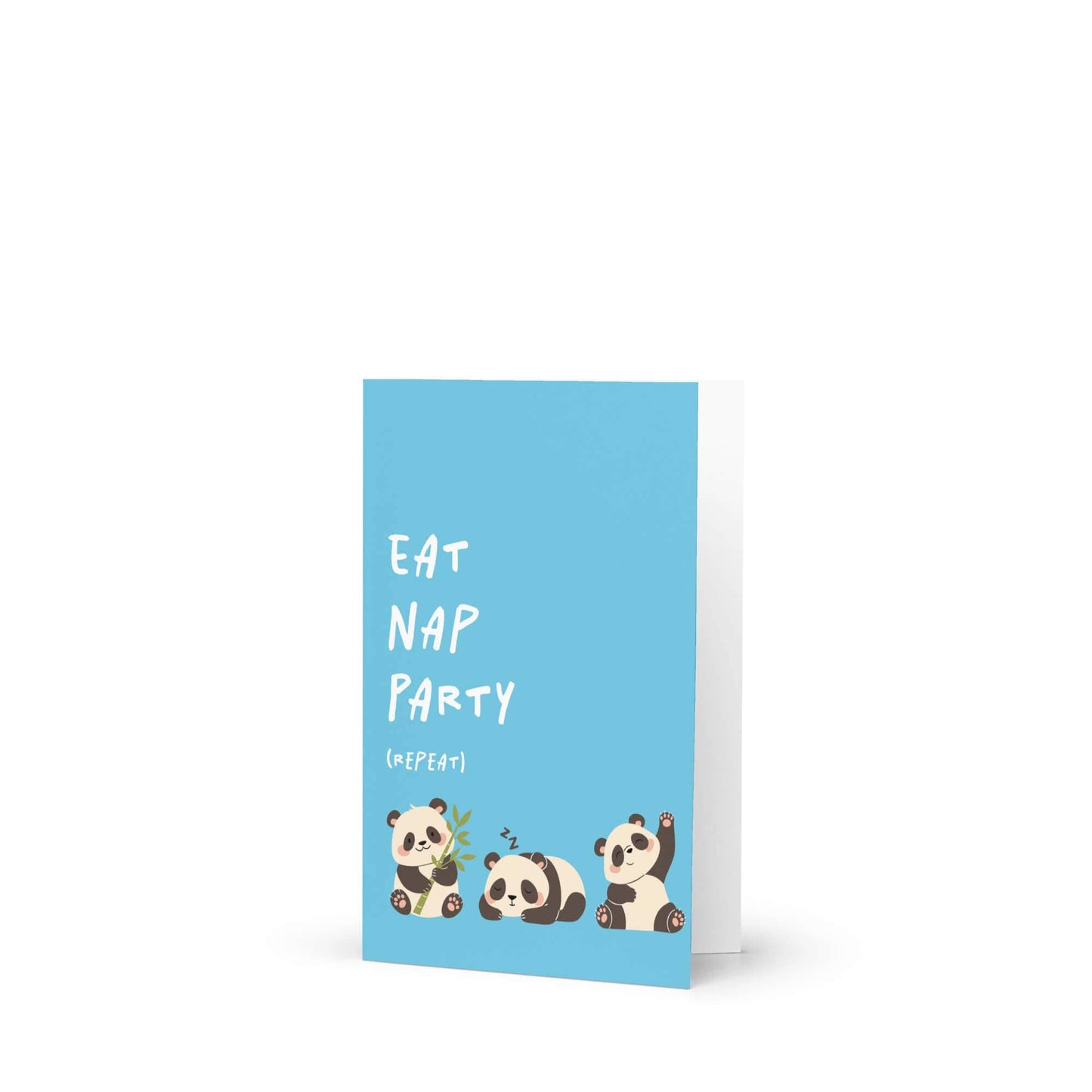 Eat Nap Party Birthday Card | Funny Aesthetic Chinese Panda Greeting Cards