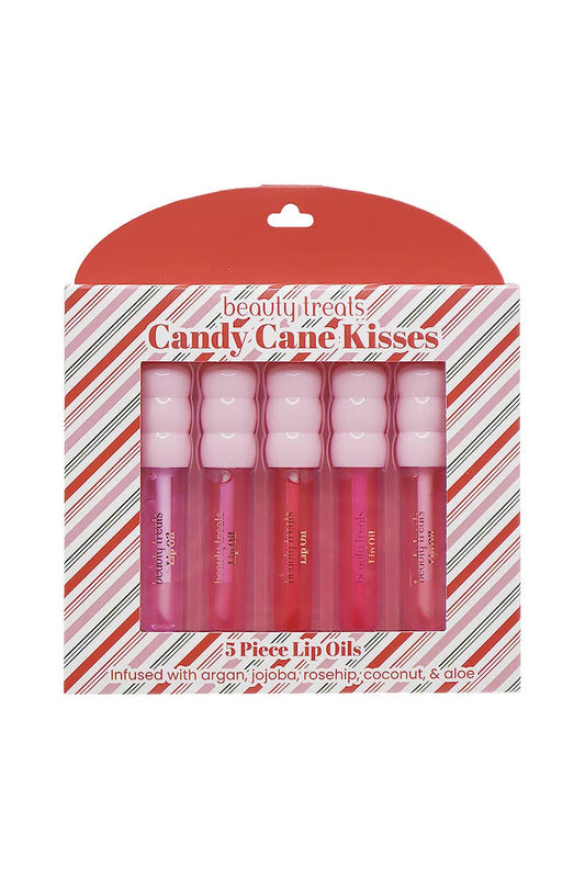 Beauty Treats 526-D1 Candy Cane Kisses 5pc Lip Oil Set