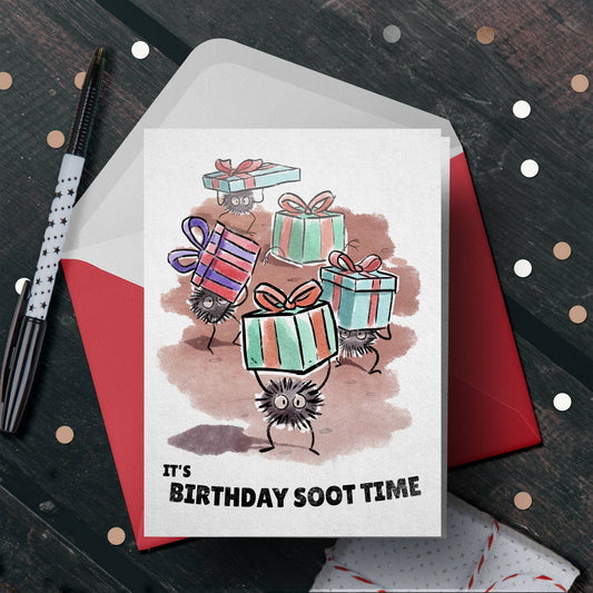 "Birthday Soot" Japanese Folklore Sprite Anime Birthday Card