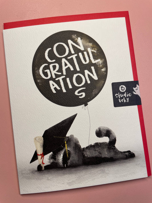 Greeting Card - Raccoon Flat Grad