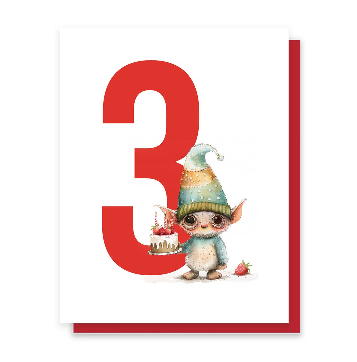 3rd Birthday Gnome, Cute 3rd Birthday Greeting Card