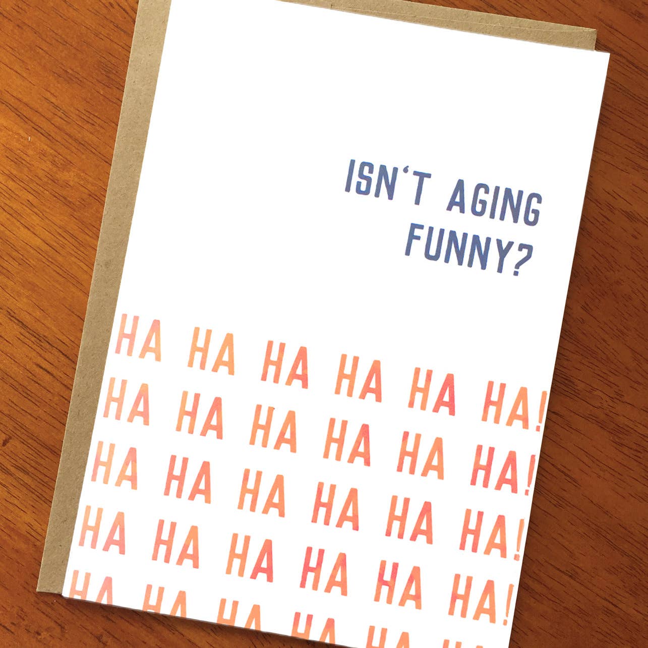 Isn't Aging Funny? (Ha Ha Ha Ha..) Funny Birthday Card; Sarc