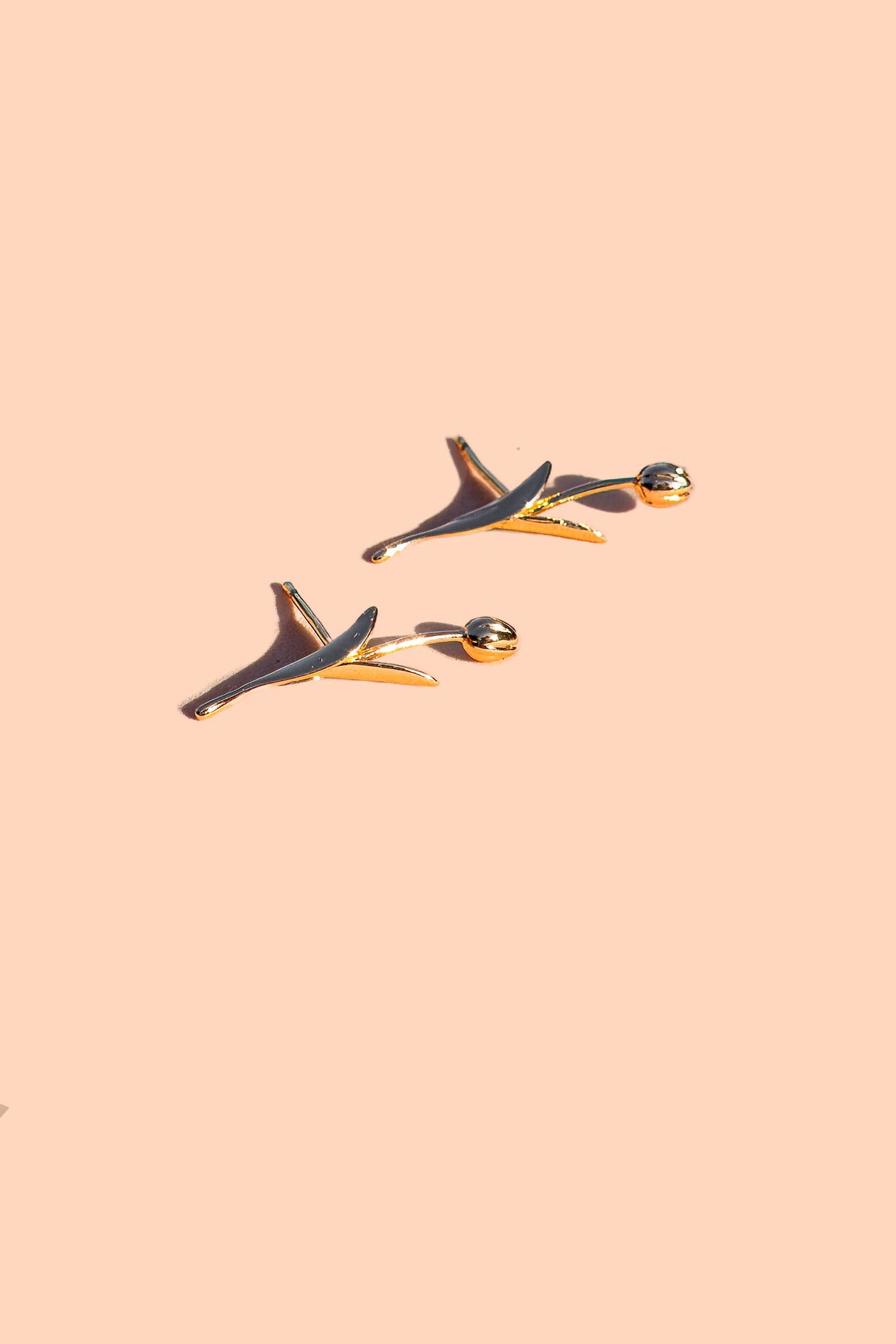 Holland Tulip Studs - 18K Gold Plated or Silver Rhodium