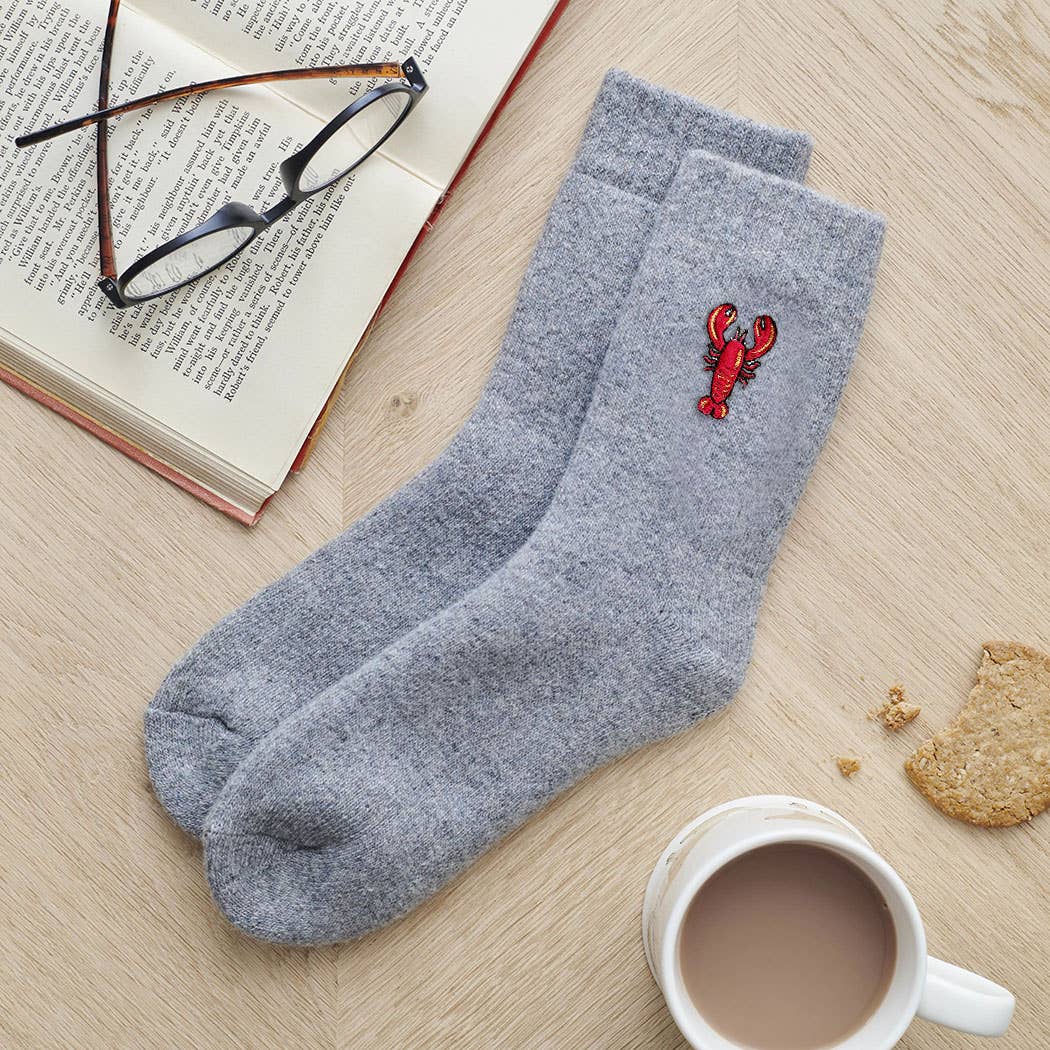 Lobster Coastal Wool Socks